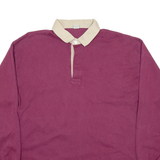 Mens Polo Shirt Purple Long Sleeve XL
