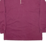 Mens Polo Shirt Purple Long Sleeve XL