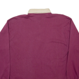 Mens Polo Shirt Purple Long Sleeve XL