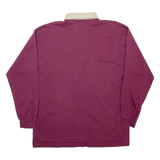 Mens Polo Shirt Purple Long Sleeve XL