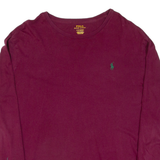POLO RALPH LAUREN Mens T-Shirt Maroon Long Sleeve L