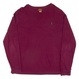 POLO RALPH LAUREN Mens T-Shirt Maroon Long Sleeve L