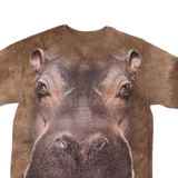 THE MOUNTAIN Hippo Mens Tie Dye T-Shirt Brown S