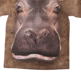 THE MOUNTAIN Hippo Mens Tie Dye T-Shirt Brown S