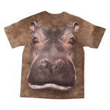 THE MOUNTAIN Hippo Mens Tie Dye T-Shirt Brown S