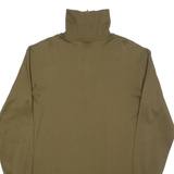Womens T-Shirt Green Long Sleeve 1/4 Zip XL