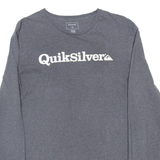 QUIKSILVER Womens T-Shirt Grey Long Sleeve S