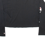 CHAMPION CROPPED Womens T-Shirt Black Long Sleeve M