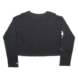 CHAMPION CROPPED Womens T-Shirt Black Long Sleeve M