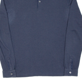 BOSS Slim Fit Mens Polo Shirt Blue Spotted Long Sleeve M