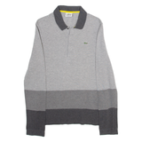 LACOSTE Slim Fit Mens Polo Shirt Grey Long Sleeve S