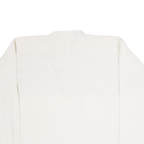 Laced Neck Womens Polo Shirt White Long Sleeve XL