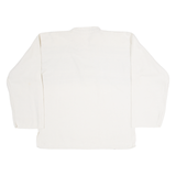 Laced Neck Womens Polo Shirt White Long Sleeve XL