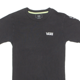 VANS Mens T-Shirt Black Crew Neck XS