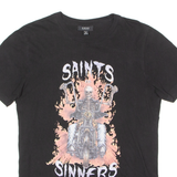 SMOG Saint Or Sinners Mens T-Shirt Black Crew Neck S