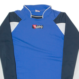 R LOPO Template Mens Football Shirt Jersey Blue Long Sleeve High Neck L
