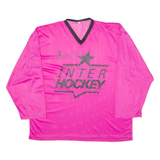 BAUER Inter Hockey Mens Jersey Pink 3/4 Sleeve V-Neck XL
