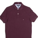 TOMMY HILFIGER Slim Fit Mens Polo Shirt Maroon S