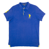 U.S POLO Slim Fit Mens Polo Shirt Blue 80s L