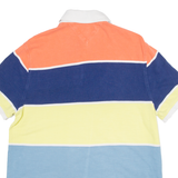 TOMMY HILFIGER Mens Polo Shirt White Striped M