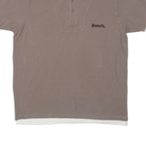 BENCH Double Layered Mens Polo Shirt Brown XL
