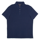 MICHAEL KORS Stretch Pima Mens Polo Shirt Blue L
