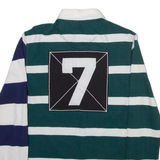 CHAPS Mens Polo Shirt Blue Striped Long Sleeve XS
