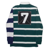 CHAPS Mens Polo Shirt Blue Striped Long Sleeve XS