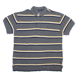 NAUTICA Mens Polo Shirt Grey Striped XL