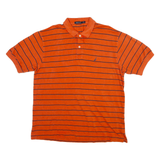 NAUTICA Mens Polo Shirt Orange Striped XL