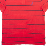NAUTICA Mens Polo Shirt Red Striped L