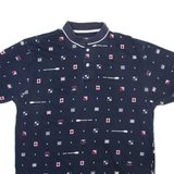 CHAPS Mens Polo Shirt Blue Geometric M