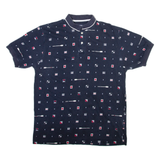 CHAPS Mens Polo Shirt Blue Geometric M