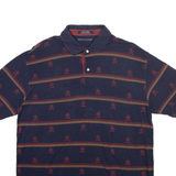 TOMMY HILFIGER Mens Polo Shirt Blue Striped XL