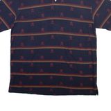 TOMMY HILFIGER Mens Polo Shirt Blue Striped XL