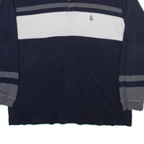 NAUTICA Mens Polo Shirt Blue Colourblock Long Sleeve 2XL