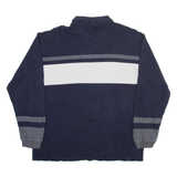 NAUTICA Mens Polo Shirt Blue Colourblock Long Sleeve 2XL