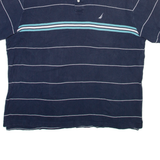 NAUTICA Mens Polo Shirt Black Striped XL