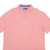 NAUTICA Mens Polo Shirt Pink Striped XL