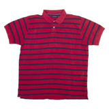 NAUTICA Mens Polo Shirt Red Striped L