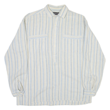 LIMARK Mens Shirt Grey Striped Long Sleeve S