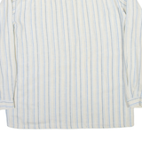 LIMARK Mens Shirt Grey Striped Long Sleeve S