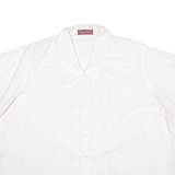 COLOURWAYS Floral Embroidery Womens Plain Shirt White 2XL