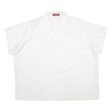 COLOURWAYS Floral Embroidery Womens Plain Shirt White 2XL