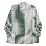 DIVINA Womens Shirt White Viscose Striped Long Sleeve M