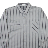 Womens Shirt Grey Striped Long Sleeve S