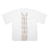 Mens Shirt White Striped XL