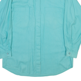 SPENGLER Womens Plain Shirt Blue Long Sleeve S