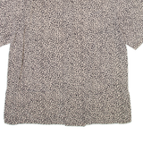ECCLESIA Womens Shirt Beige Silk Animal Print XL