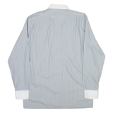 BELTONY Mens Shirt Grey Striped Long Sleeve XS